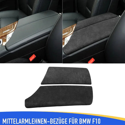 Mavlaro Alcantara-Optik Mittelarmlehnen-Abdeckung 2-teilig für BMW 5er F10 2010-2017 / 5er F11 2010-2017