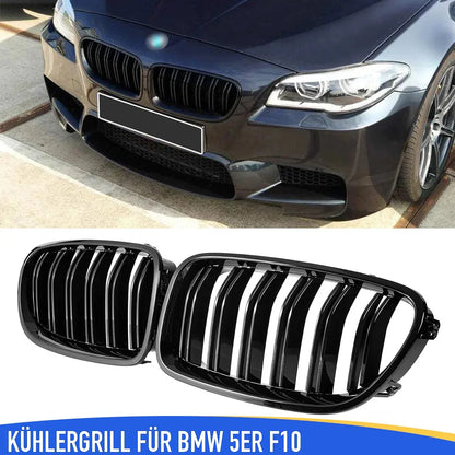 Mavlaro M-Style Doppelsteg Nieren Grill Schwarz für BMW 5er F10 2010-2017 / 5er F11 2010-2017