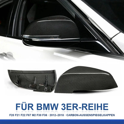 Mavlaro Dry-Carbon Spiegelkappen Ersatz für BMW 1er F20 2011-2019 / 1er F21 2011-2019 / 2er F22 2012-2021 / 2er F87 2012-2021 / 3er F30 2011-2018 / 4er F32 2013-2020 / 4er F33 2013-2020 / 4er F36 2014-2021 / 3er F31 2012-2019