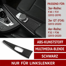 Mavlaro Multimedia-Blende Carbon-Optik 3M für BMW 3er F30/F31/F34 & 4er F32/F36