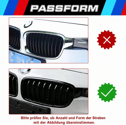 Mavlaro M-Farben Nieren-Zierstreifen für BMW F30/F31 2013-2018 – 8 Streben Schwarz