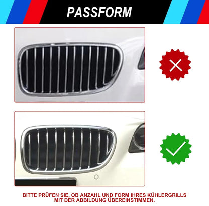 Mavlaro M-Farben Nieren-Zierstreifen für BMW F10/F11 2010-2016 – 10 Streben Chrom