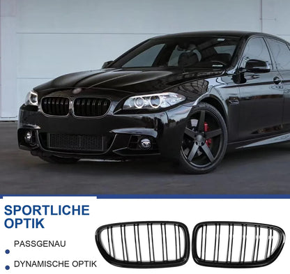 Mavlaro M-Style Doppelsteg Nieren Grill Schwarz für BMW 5er F10 2010-2017 / 5er F11 2010-2017
