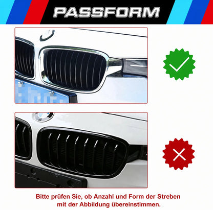 Mavlaro M-Farben Nieren-Zierstreifen für BMW F30 ab 2012 / F32 ab 2014 – 11 Streben Chrom