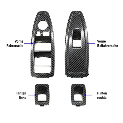 Mavlaro Fensterheberschalter-Blenden 4-teilig als Ersatzteil für BMW 1er F20 2011-2019 / 3er F30 2011-2018 / 3er F31 2012-2019 / 3er F34 2013-2020 / 4er F36 2014-2021 / 3er F80 2014-2018 / 1er F21 2011-2019