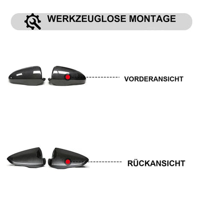 Mavlaro Echtcarbon Spiegelkappen-Overlays für BMW 5er F10 2010-2017