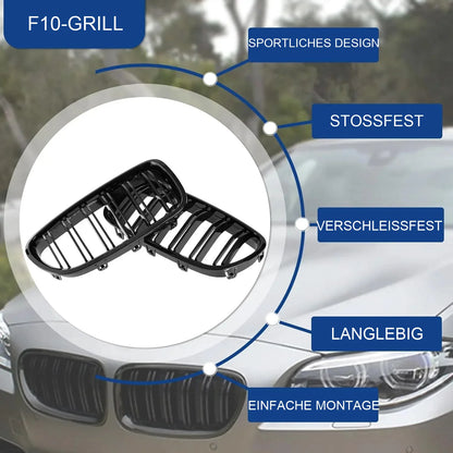 Mavlaro M-Style Doppelsteg Nieren Grill Schwarz für BMW 5er F10 2010-2017 / 5er F11 2010-2017