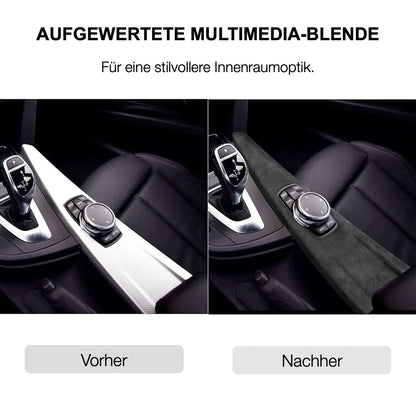 Mavlaro Alcantara-Optik Multimedia-Panel Blende für BMW 3er F30 2011-2018 / 3er F31 2012-2019 / 3er F34 2013-2020 / 4er F32 2013-2020 / 4er F33 2013-2020 / 4er F36 2014-2021