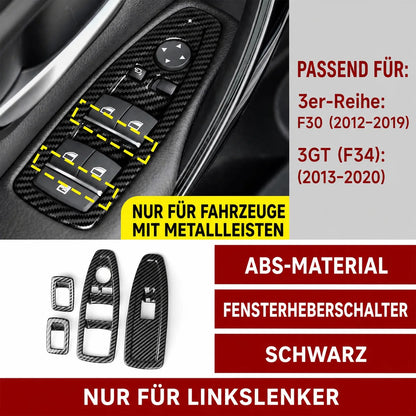 Mavlaro Fensterheberschalter-Blenden 4-teilig 3M für BMW 3er F30 2011-2018 / 3er F31 2012-2019 / 3er F34 2013-2020