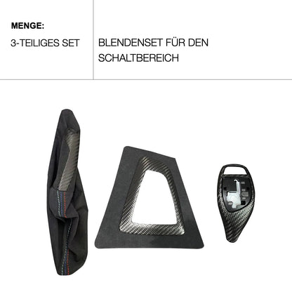 Mavlaro Alcantara- & Echtcarbon Set 3-teilig für BMW 3er F30 2011-2018 / 4er F36 2014-2021 / 3er F31 2012-2019 / 3er F34 2013-2020 / 4er F32 2013-2020 / 4er F33 2013-2020