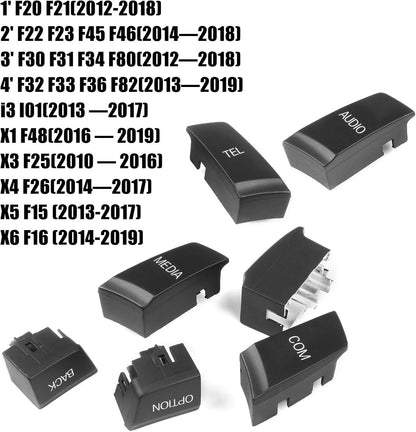 Mavlaro iDrive Tasten Ersatz 7-teilig für BMW F20/F21 F22/F23 F30/F31 F80 F82 F48