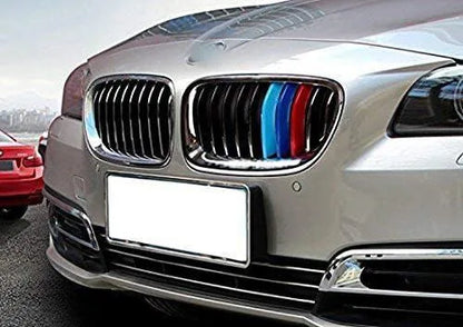 Mavlaro M-Farben Nieren-Zierstreifen für BMW F10/F11 2010-2016 – 10 Streben Chrom