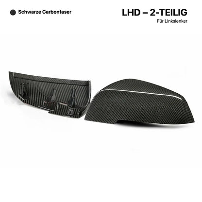 Mavlaro Dry-Carbon Spiegelkappen Ersatz für BMW 1er F20 2011-2019 / 1er F21 2011-2019 / 2er F22 2012-2021 / 2er F87 2012-2021 / 3er F30 2011-2018 / 4er F32 2013-2020 / 4er F33 2013-2020 / 4er F36 2014-2021 / 3er F31 2012-2019