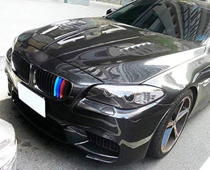 Mavlaro M-Farben Nieren-Zierstreifen für BMW F10/F11 2011-2013 – 12 Streben Schwarz