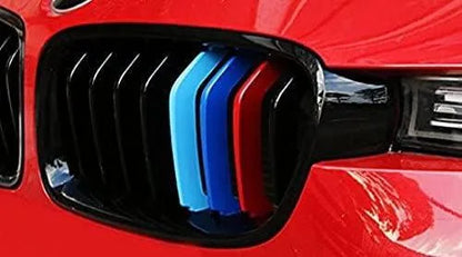 Mavlaro M-Farben Nieren-Zierstreifen für BMW F30/F31 2013-2018 – 8 Streben Schwarz