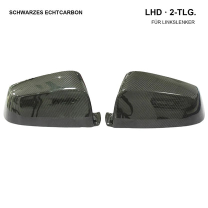 Mavlaro Dry-Carbon Spiegelkappen-Overlays für BMW 5er/6er/7er E60/F10/F12/F13/F01/F02/F07