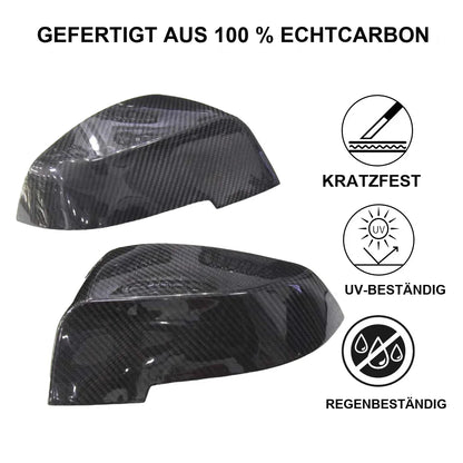 Mavlaro Echtcarbon Spiegelkappen Ersatz für BMW 7er F01 2008-2015 / 7er F02 2008-2015 / 5er F10 2010-2017 / 5er F11 2010-2017 / 5er F07 2009-2017 / 6er F06 2012-2018 / 6er F12 2011-2018 / 6er F13 2011-2017