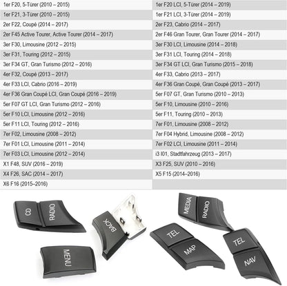 Mavlaro iDrive Tasten Ersatz 7-teilig für BMW F20/F21 F22/F23 F30/F31 F10/F11 F15/F16