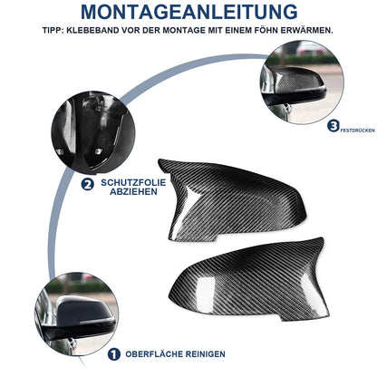 Mavlaro Echtcarbon Spiegelkappen Ersatz für BMW 5er F10 2010-2017 / 5er F11 2010-2017 / 5er F07 2009-2017 / 6er F06 2012-2018 / 6er F12 2011-2018 / 6er F13 2011-2017 / 7er F01 2008-2015 / 7er F02 2008-2015