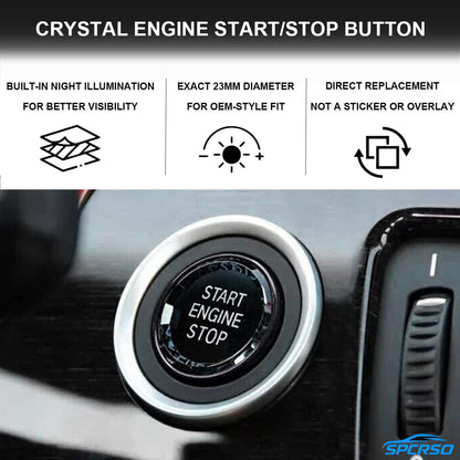 Mavlaro Kristall Start-Stop-Knopf Ersatz 23 mm für BMW E90/E91/E92/E93/E60/E70/E71