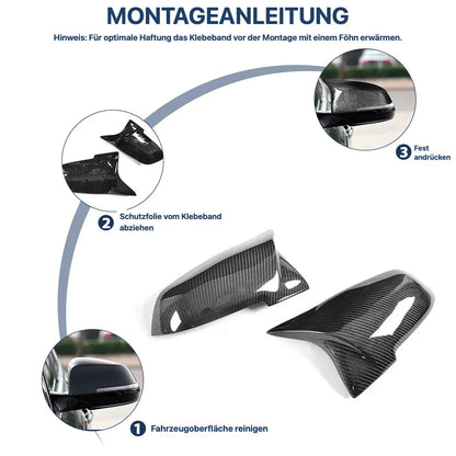 Mavlaro Echtcarbon/Forged-Carbon Spiegelkappen Ersatz für BMW F30/F31/F32/F36 & X1 E84