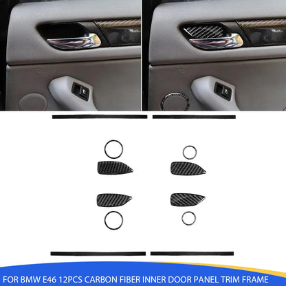Mavlaro Echtcarbon Türverkleidungs-Rahmen Set 12-teilig für BMW 3er E46 1998-2006