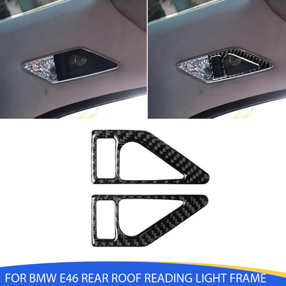 Mavlaro Echtcarbon Fond-Leseleuchten-Rahmen 2-teilig für BMW 3er E46 1998-2005