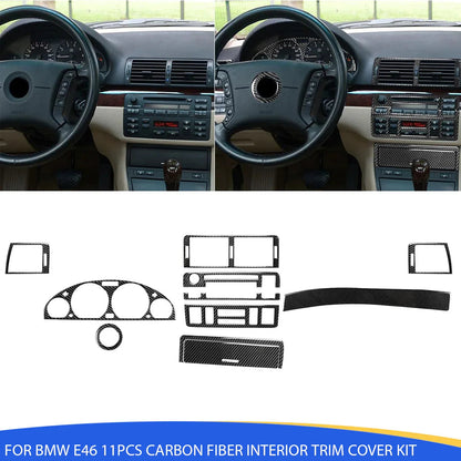 Mavlaro Echtcarbon Innenraum-Zierleisten Set 11-teilig für BMW 3er E46 1998-2006