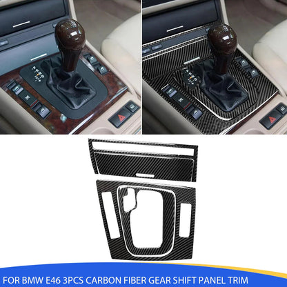 Mavlaro Echtcarbon Schaltkulisse-Blenden Set 3-teilig für BMW 3er E46 1998-2006