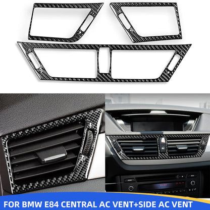 Mavlaro Echtcarbon Dashboard Seiten- & Mittel-Luftauslass Blenden für BMW X1 E84 2013-2015