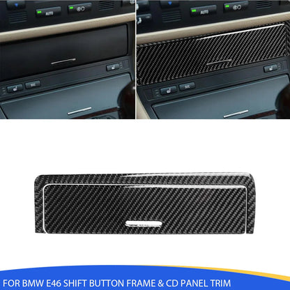 Mavlaro Echtcarbon Schaltknopf-Rahmen & CD-Blende für BMW 3er E46 1998-2004