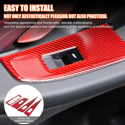 Mavlaro Carbon-Look Fensterheberschalter-Blenden 4-teilig für BMW 5er G60 2024