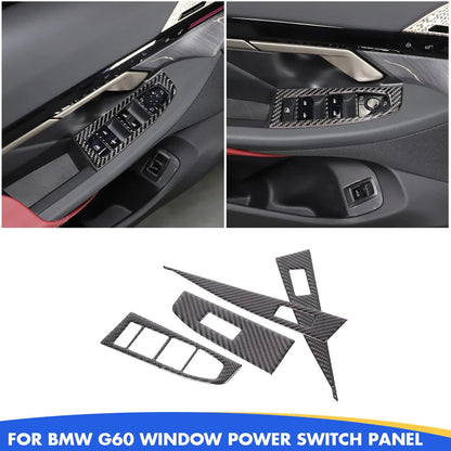 Mavlaro Carbon-Look Fensterheberschalter-Blenden 4-teilig für BMW 5er G60 2024