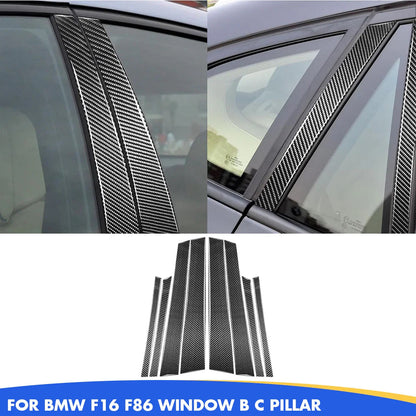 Mavlaro Echtcarbon B- & C-Säulen Fensterblenden 8-teilig für BMW X6 F16/F86 2015-2019