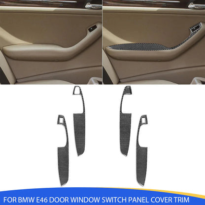 Mavlaro Echtcarbon Fensterheberschalter-Blenden 4-teilig für BMW 3er E46 1998-2005