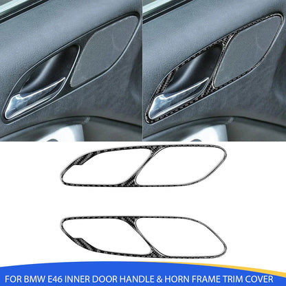 Mavlaro Echtcarbon Innentürgriff- & Hupenrahmen-Blenden für BMW 3er E46 1998-2005