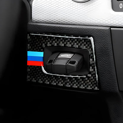 Mavlaro 5D Carbon-Optik Start-Stopp-Knopfrahmen für BMW E90/E91/E92/E93