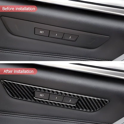 Mavlaro Echtcarbon Sitzmemory-Tastenblende für BMW 5er G30 Linkslenker