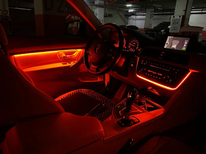Mavlaro LED Ambientebeleuchtung Türleisten 4-teilig für BMW 3er F30/F31/F80 2012-2019 Blau/Orange