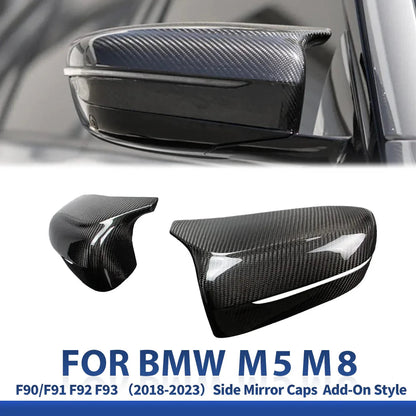 Mavlaro Dry Carbon Spiegelkappen-Overlays für BMW M5 F90 2018-2023 & M8 F91/F92/F93 2019-2023