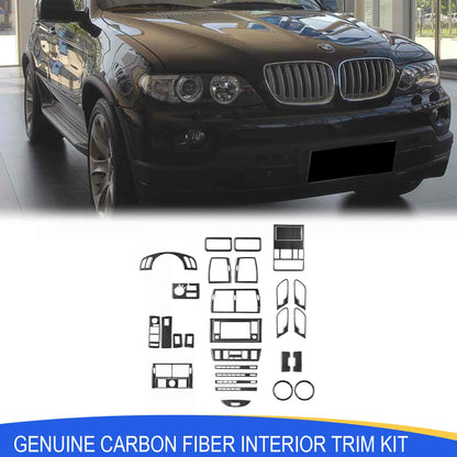 Mavlaro Real Carbon Fiber Full Interior Trim Cover Kit for BMW X5 E53 (2000–2006), OEM Fit, Multi-Piece Set