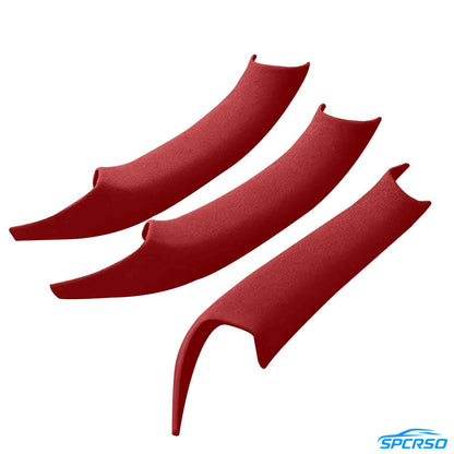 Suede Leather Door Handle Cover | Black/Red Easy Install BMW X3 F25 X4 F26 2011-2017 Mavlaro