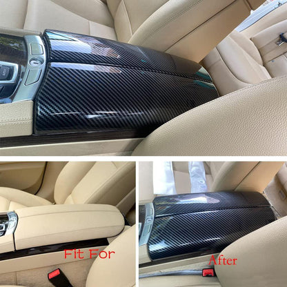 Mavlaro Mittelarmlehnen-Ablagefach-Abdeckung in Carbon-Optik für BMW 7er F01/F02