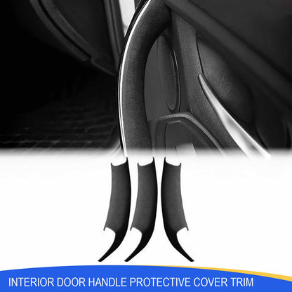 Suede Leather Door Handle Cover | Black/Red Easy Install BMW X3 F25 X4 F26 2011-2017 Mavlaro