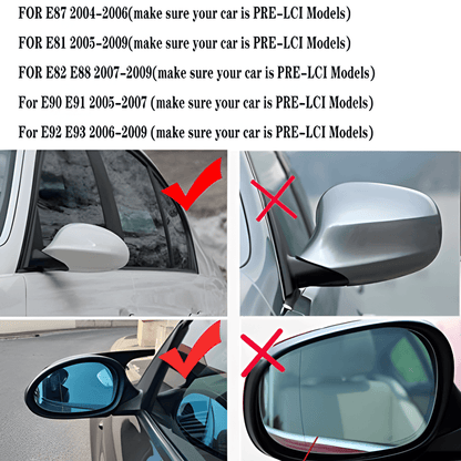 Mavlaro Spiegelkappen Ersatzpaar M-Style für BMW E81/E82/E87/E88/E90/E91/E92/E93 Pre-LCI 2004-2009