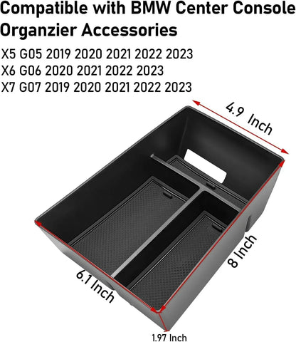 Mavlaro Mittelkonsole Organizer für BMW X5 G05 2019-2025 X6 G06 2020-2025 X7 G07 2019-2025