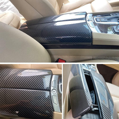Mavlaro Mittelarmlehnen-Ablagefach-Abdeckung in Carbon-Optik für BMW 7er F01/F02