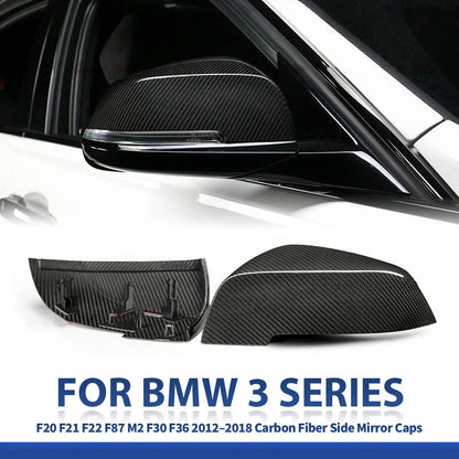 Mavlaro Dry-Carbon Spiegelkappen Ersatz für BMW F20/F21/F22/F87/F30/F32/F33/F36 2012-2018