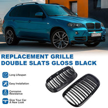 Mavlaro Nieren Kühlergrill Doppelsteg Schwarz für BMW X5 E70 2007-2013 & X6 E71 2008-2014