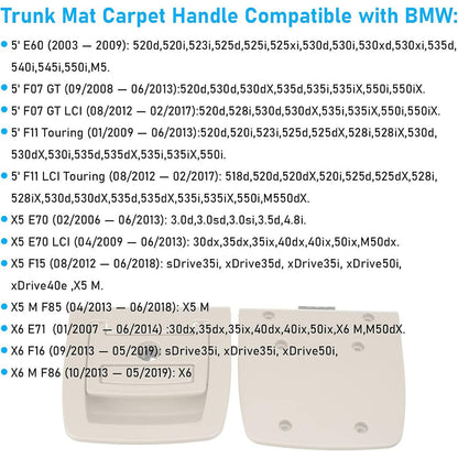 Mavlaro Kofferraumboden-Griff ohne Schloss für BMW 5er E60/F07/F11, X5 E70/F15 & X6 E71/F16